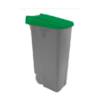 Afvalcontainer 85 liter groen kunststof verrijdbaar 76x57x42cm